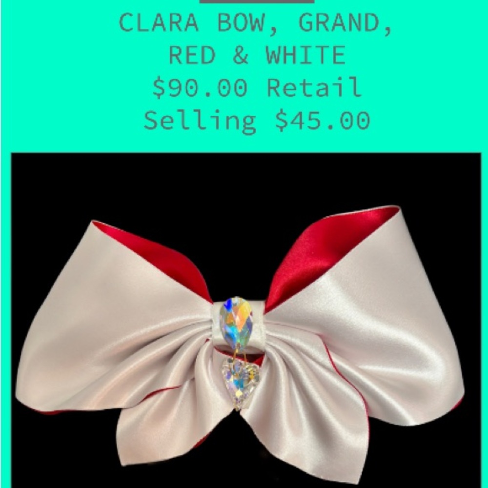 Furdrobe Clara Bow.  Grand.  Red/White w/beautiful Swarovski crystals